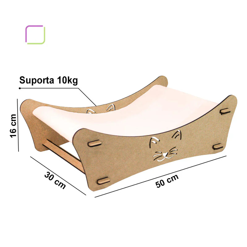 Caminha Rede Reforçada em MDF para Gatos - BoxFan